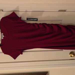 MADDEN GIRL BRAND WOMEN'S JUNIORS RED FULLY LINED DRESS, SIZE JUNIORS XL